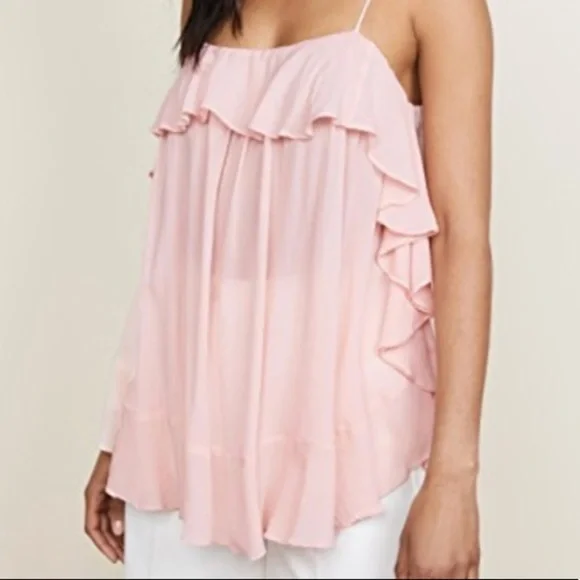 🔥75% OFF🔥 NWT Free People Petal Pink Ruffle Cami - Picture 5 of 8